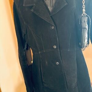 Black Leather Suede Jacket